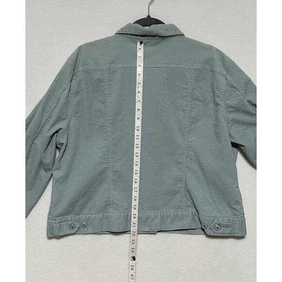 Lands' End Women's Corduroy Green Color Jacket Size 18-20 XL With Chest Pockets - Picture 10 of 10
